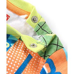 Babyhug Cotton Knit Half Sleeves T-Shirt & Shorts Set With Text Print - Multicolor