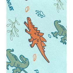 Babyhug Cotton Knit Half Sleeves Polo T-Shirt & Shorts Set With Dinosuars Print - Light Blue & Navy