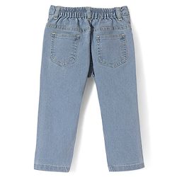 Babyhug Full Length Denim Washed Jeans with Stretch - Light Blue