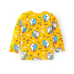 Babyhug Cotton Knit Full Sleeves Night Suit with Dolphin Printed- Yellow
