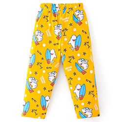 Babyhug Cotton Knit Full Sleeves Night Suit with Dolphin Printed- Yellow