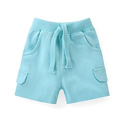 Babyhug Cotton Knit Half Sleeves T-Shirt & Shorts Set With Animal Print - Blue