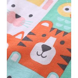 Babyhug Cotton Knit Half Sleeves T-Shirt & Shorts Set With Animal Print - Blue