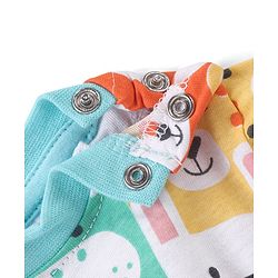 Babyhug Cotton Knit Half Sleeves T-Shirt & Shorts Set With Animal Print - Blue