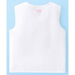 Babyhug 100% Cotton Woven Sleeveless Side Tie Knot Jhablas Solid Pack of 3 - White