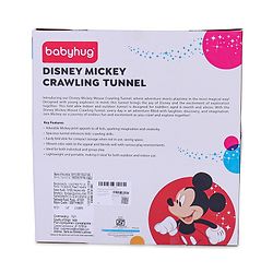 Babyhug Disney Mickey Mouse 6 Feet Long Foldable Crawling Tunnel - Red