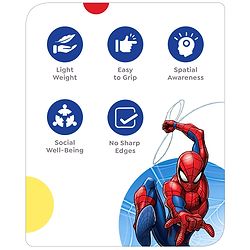 Babyhug Disney Spiderman Cricket Set Size 3- Red & Yellow