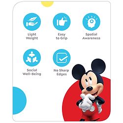 Babyhug Disney Junior Mickey Mouse Cricket Set Size 1 - Red & Yellow