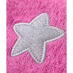 Babyhug Knit Full Sleeves Solid Colour Turtle Neck Sweater with Star Applique - Pink