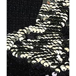 Babyhug Knitted Full Sleeves Shimmered Pullover Sweater with Reversible Sequins Detailing - Black