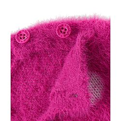 Babyhug Knitted Full Sleeves Pullover Sweater with Polka Dots Design - Fuschia
