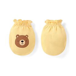 Babyhug 100% Cotton Mittens Multicolor Pack of 3 - Blue & Yellow