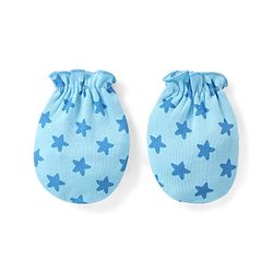 Babyhug 100% Cotton Mittens Multicolor Pack of 3 - Blue & Yellow
