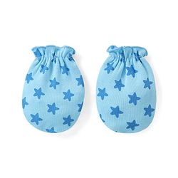 Babyhug 100% Cotton Mittens Multicolor Pack of 3 - Blue & Yellow