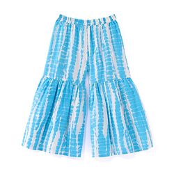 Babyhug Full Sleeves Cotton Woven Embroidered Kurta Gharara Set with Dupatta Tie & Dye Print - Blue & White