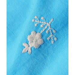 Babyhug Full Sleeves Cotton Woven Embroidered Kurta Gharara Set with Dupatta Tie & Dye Print - Blue & White