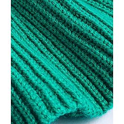 Babyhug Knit Full Raglan Sleeves Cable Knit Woolen Dress - Green