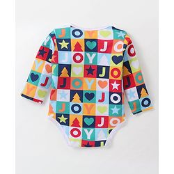 Babyhug 100% Cotton Knit Full Sleeves Alphabet Print Onesies Pack of 3 - Multicolour