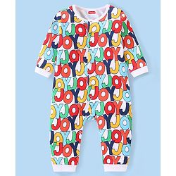 Babyhug 100% Cotton Knit Full Sleeves Romper Alphabet Print Pack of 2- Multicolor