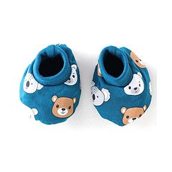 Babyhug 100% Cotton Onesies with Leggings and Cap Mittens Booties With Animals Print - Blue & Red