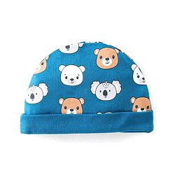 Babyhug 100% Cotton Onesies with Leggings and Cap Mittens Booties With Animals Print - Blue & Red