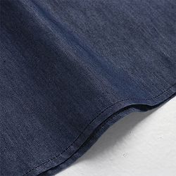 Babyhug Cotton Woven Cambric Full Sleeves Solid Denim Kurta Pyjama Set With Embroidery Detailing - Blue