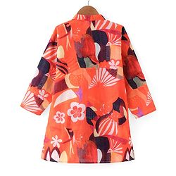 Babyhug Cambric Woven Full Sleeves Kurta Pyjama Set Floral Print - Red