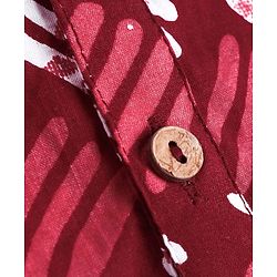Babyhug Cambric Full Sleeves Printed Kurta Pyjama Set - Maroon