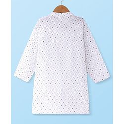 Babyhug Cambric Woven Full Sleeves Embroidered Kurta & Pyjama Set - Off White