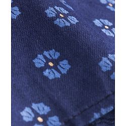 Babyhug Cabric Woven Full Sleeves Floral Printed Kurta & Pyjama Set - Navy Blue