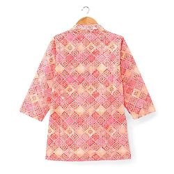 Babyhug Cambric Woven Full Sleeves Floral Embroidered Kurta Pyjama Set - Peach