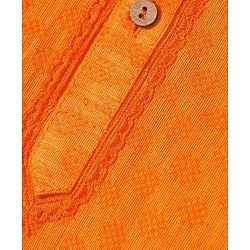 Babyhug Cambric  Dobby Full Sleeves Kurta Pyjama Set - Orange