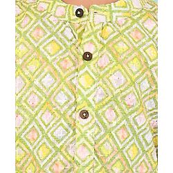 Babyhug Cambric Full Sleeves Embroidered Kurta & Pyjama Set - Green