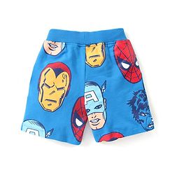 Babyhug Marvel  100% Cotton Knit Half Sleeve Night Suit with Avengers Graphics- Blue