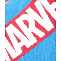 Babyhug Marvel  100% Cotton Knit Half Sleeve Night Suit with Avengers Graphics- Blue