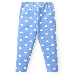 Babyhug Disney 100% Cotton Lycra Knit Full Length Leggings with Polka Dots & Minnie Mouse Print - Navy Blue