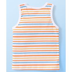 Babyhug 100% Cotton Knit Sleeveless Vests with Striped & Animal Print Pack of 3 - Multicolor