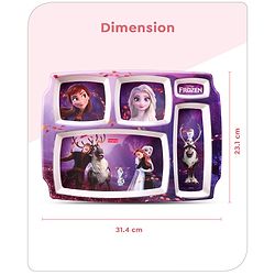 Babyhug Disney Frozen Princess 5 sectioned Melamine Plate - Multicolor