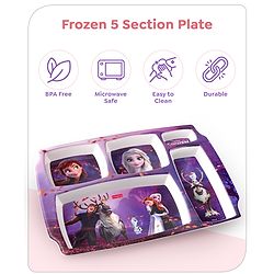 Babyhug Disney Frozen Princess 5 sectioned Melamine Plate - Multicolor