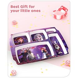 Babyhug Disney Frozen Princess 5 sectioned Melamine Plate - Multicolor