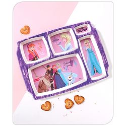 Babyhug Disney Frozen Princess 5 sectioned Melamine Plate - Multicolor