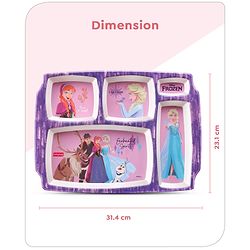 Babyhug Disney Frozen Princess 5 sectioned Melamine Plate - Multicolor