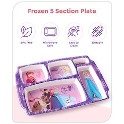 Babyhug Disney Frozen Princess 5 sectioned Melamine Plate - Multicolor