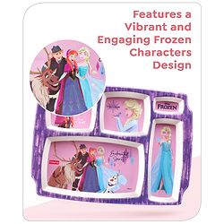 Babyhug Disney Frozen Princess 5 sectioned Melamine Plate - Multicolor