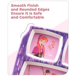 Babyhug Disney Frozen Princess 5 sectioned Melamine Plate - Multicolor