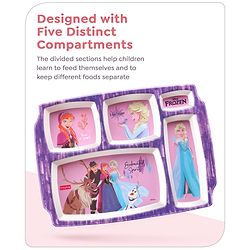 Babyhug Disney Frozen Princess 5 sectioned Melamine Plate - Multicolor