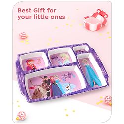 Babyhug Disney Frozen Princess 5 sectioned Melamine Plate - Multicolor