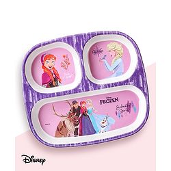 Babyhug Disney Frozen 3 Section Rectangular Melamine Plate - Multicolor