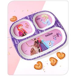 Babyhug Disney Frozen 3 Section Rectangular Melamine Plate - Multicolor