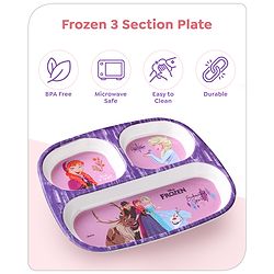 Babyhug Disney Frozen 3 Section Rectangular Melamine Plate - Multicolor